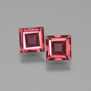 1.55 ctw Red Pyrope Garnet Gemstones, Pyrope Garnet Gems in Square Step-Cut Shape for Sale.