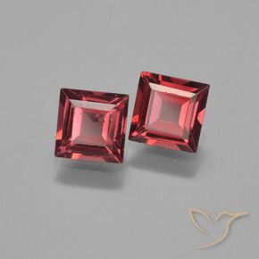 1.48 ctw Red Pyrope Garnet Stones, Natural Pyrope Garnet in Square Step-Cut Shape for Sale
