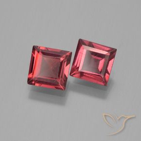 1.54 ctw Red Pyrope Garnet Stones, Natural Pyrope Garnet in Square Step-Cut Shape for Sale