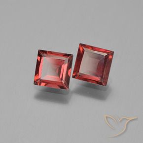 1.45 ctw Red Pyrope Garnet Stones, Natural Pyrope Garnet in Square Step-Cut Shape for Sale