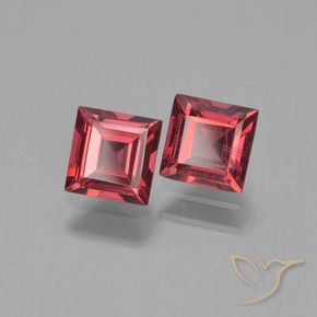 1.57 ctw Red Pyrope Garnet Stones, Natural Pyrope Garnet in Square Step-Cut Shape for Sale