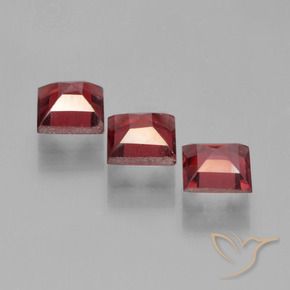Pyrope Garnet Gemstones in 5 x 5 mm (calibrated) Size for Sale, Pyrope Garnet Stones in Medium Red Color