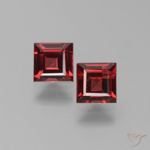 1.49 ct Square Cut Pyrope Garnet, 5 x 4.9 mm From Mozambique, Photo A