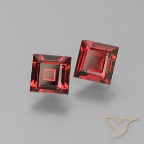 1.49 ctw Red Pyrope Garnet Stones, Natural Pyrope Garnet in Square Step-Cut Shape for Sale