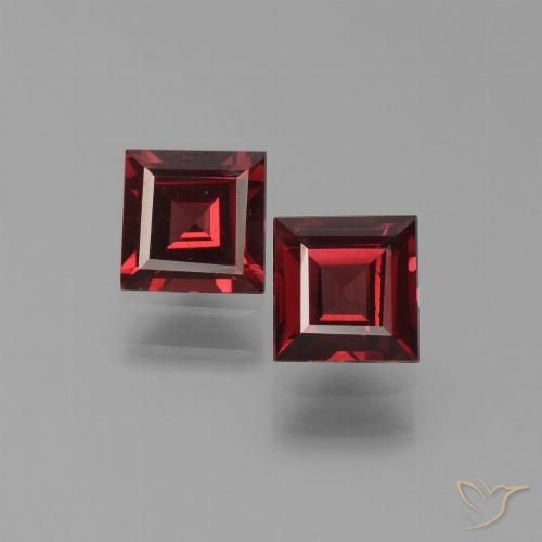 1.46 ct Square Cut Pyrope Garnet, 5 x 4.9 mm From Mozambique, Photo A