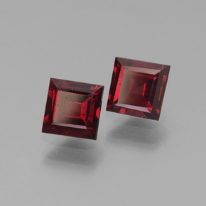 1.54 ctw Red Pyrope Garnet Stones, Natural Pyrope Garnet in Square Step-Cut Shape for Sale