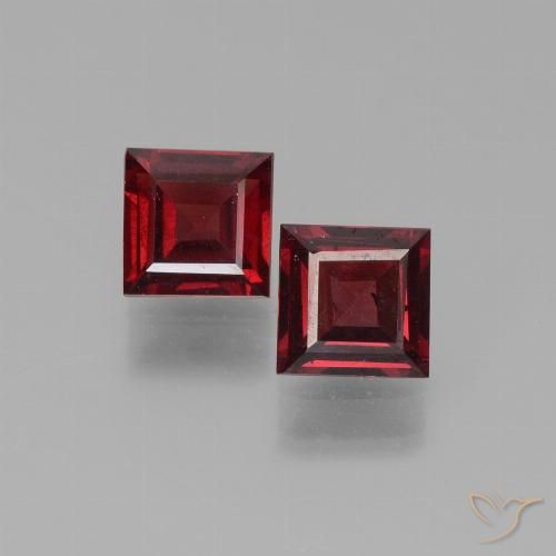 1.42 ct Square Cut Pyrope Garnet, 5 x 4.9 mm From Mozambique, Photo A