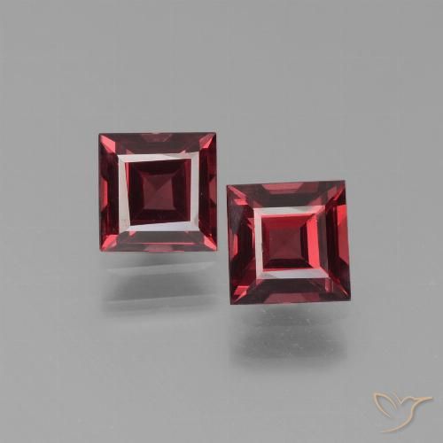 1.53 ct Square Cut Pyrope Garnet, 5 x 4.9 mm From Mozambique, Photo A