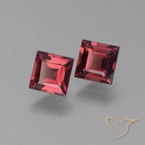 1.53 ctw Red Pyrope Garnet Stones, Natural Pyrope Garnet in Square Step-Cut Shape for Sale