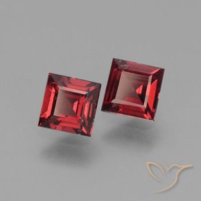 1.52 ctw Red Pyrope Garnet Stones, Natural Pyrope Garnet in Square Step-Cut Shape for Sale