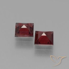 Pyrope Garnet Gemstones in 5 x 5 mm (calibrated) Size for Sale, Pyrope Garnet Stones in Dark Red Color