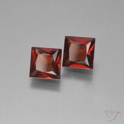1.41 ctw Red Pyrope Garnet Stones, Natural Pyrope Garnet in Princess-Cut Shape for Sale