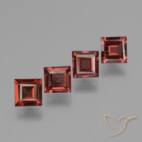 2.48 ctw Red Pyrope Garnet Stones, Natural Pyrope Garnet in Square Step-Cut Shape for Sale
