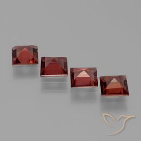 Pyrope Garnet Gemstones in 5 x 5 mm (calibrated) Size for Sale, Pyrope Garnet Stones in Currant Red Color