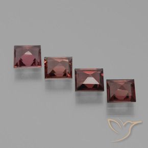 Pyrope Garnet Gemstones in 4.8 x 4.8 mm Size for Sale, Pyrope Garnet Stones in Medium Red Color