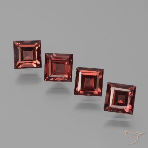 3.28ctw Natural Medium-Dark Red Pyrope Garnet, Square, VS