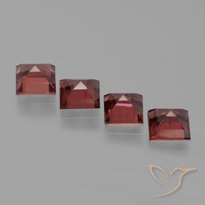 Pyrope Garnet Gemstones in 5 x 5 mm (calibrated) Size for Sale, Pyrope Garnet Stones in Medium-Dark Red Color