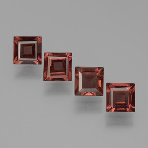 Rojo medio Granate Piropo Gema - 0.8ct Corte cuadrado step (ID: 451265)