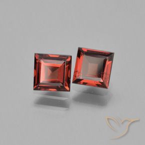 1.69 ctw Red Pyrope Garnet Stones, Natural Pyrope Garnet in Square Step-Cut Shape for Sale