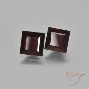 1.93 ctw Red Pyrope Garnet Stones, Natural Pyrope Garnet in Square Step-Cut Shape for Sale
