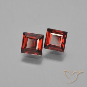 1.47 ctw Red Pyrope Garnet Stones, Natural Pyrope Garnet in Square Step-Cut Shape for Sale