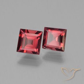1.66 ctw Red Pyrope Garnet Stones, Natural Pyrope Garnet in Square Step-Cut Shape for Sale