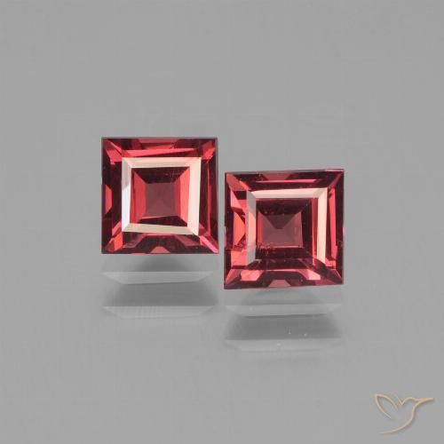 1.57 ct Square Cut Pyrope Garnet, 4.9 x 4.8 mm From Mozambique, Photo A