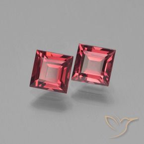 1.57 ctw Red Pyrope Garnet Stones, Natural Pyrope Garnet in Square Step-Cut Shape for Sale