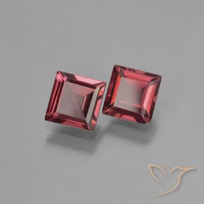 1.53 ctw Red Pyrope Garnet Stones, Natural Pyrope Garnet in Square Step-Cut Shape for Sale
