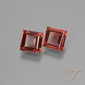 1.33 ctw Red Pyrope Garnet Stones, Natural Pyrope Garnet in Square Step-Cut Shape for Sale