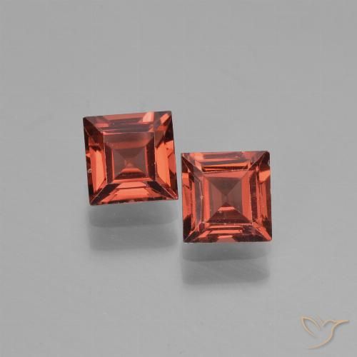 1.6 ct Square Cut Pyrope Garnet, 5 x 5 mm From Mozambique, Photo A