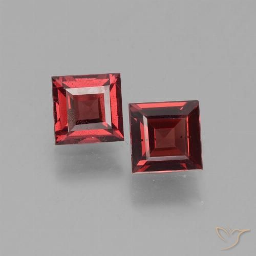 1.46 ct Square Cut Pyrope Garnet, 4.9 x 4.9 mm From Mozambique, Photo A