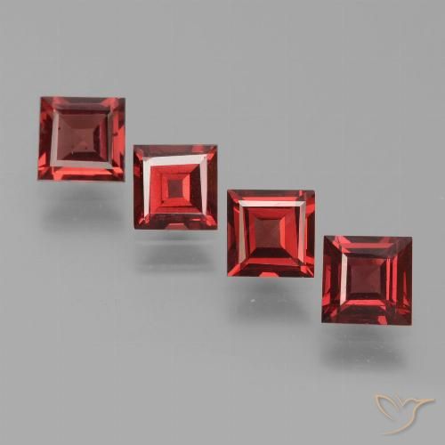 2.88ctw Natural Deep Wine Red Pyrope Garnet, Square, VS