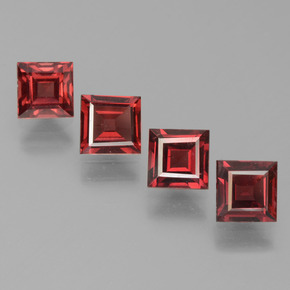 2.52 ct Red Pyrope Garnet Gemstone, Pyrope Garnet Gem in Square Step-Cut Shape for Sale.