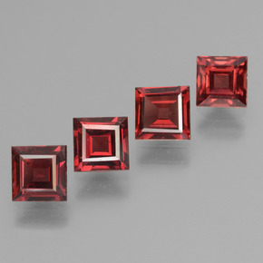 2.52 ct Red Pyrope Garnet Stone, Natural Pyrope Garnet in Square Step-Cut Shape for Sale