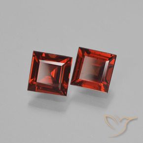 1.55 ctw Red Pyrope Garnet Stones, Natural Pyrope Garnet in Square Step-Cut Shape for Sale