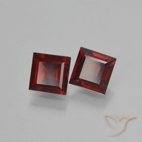 1.55 ctw Red Pyrope Garnet Stones, Natural Pyrope Garnet in Square Step-Cut Shape for Sale