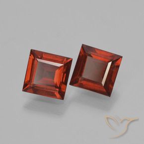 1.41 ctw Red Pyrope Garnet Stones, Natural Pyrope Garnet in Square Step-Cut Shape for Sale