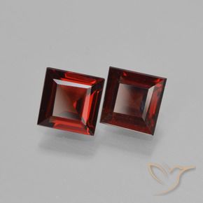 1.33 ctw Red Pyrope Garnet Stones, Natural Pyrope Garnet in Square Step-Cut Shape for Sale