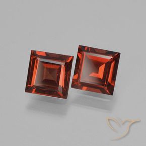1.43 ctw Red Pyrope Garnet Stones, Natural Pyrope Garnet in Square Step-Cut Shape for Sale