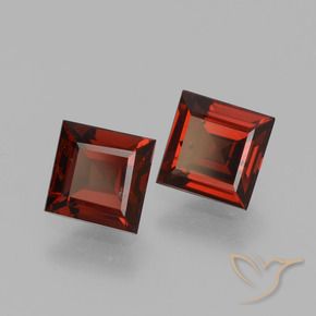 1.46 ctw Red Pyrope Garnet Stones, Natural Pyrope Garnet in Square Step-Cut Shape for Sale