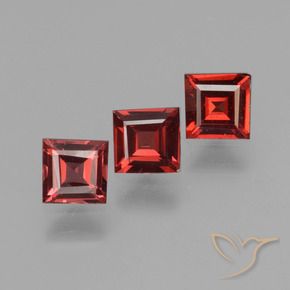 1.73 ctw Red Pyrope Garnet Stones, Natural Pyrope Garnet in Square Step-Cut Shape for Sale