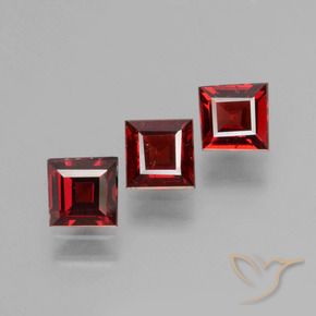 1.70 ctw Red Pyrope Garnet Stones, Natural Pyrope Garnet in Square Step-Cut Shape for Sale