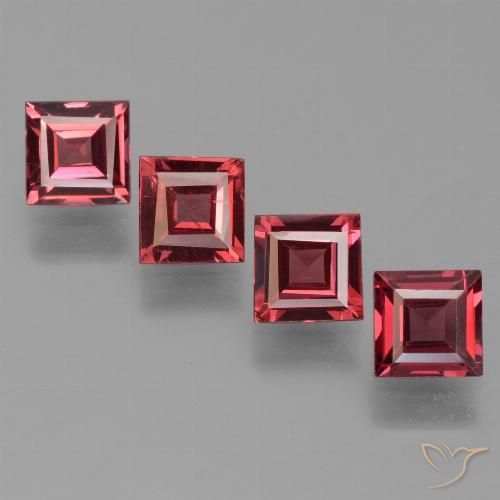2.68ctw Natural Pinkish Red Pyrope Garnet, Square, VS
