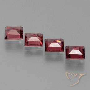 Pyrope Garnet Gemstones in 5 x 5 mm (calibrated) Size for Sale, Pyrope Garnet Stones in Pinkish Red Color