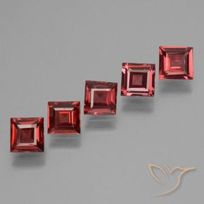 2.78 ctw Red Pyrope Garnet Stones, Natural Pyrope Garnet in Square Step-Cut Shape for Sale