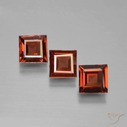 1.82 ctw Red Pyrope Garnet Stones, Natural Pyrope Garnet in Square Facet Shape for Sale