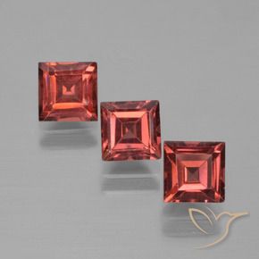 2.80 ctw Red Pyrope Garnet Stones, Natural Pyrope Garnet in Square Step-Cut Shape for Sale