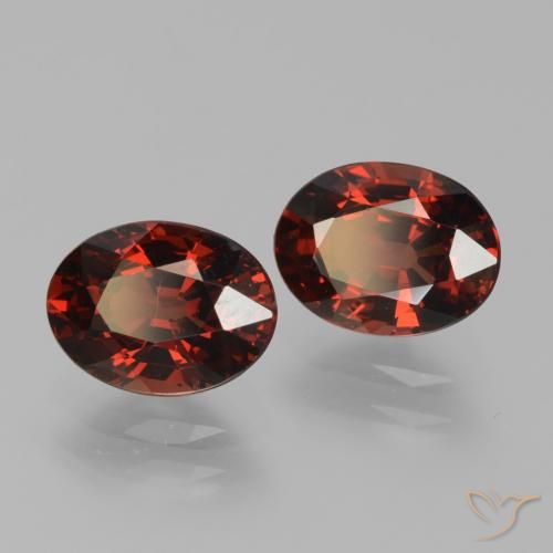 3.45 ctw Red Pyrope Garnet Stones, Natural Pyrope Garnet in Oval Facet Shape for Sale