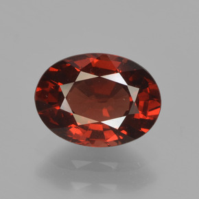 1.66 ct Red Pyrope Garnet Gemstone, Pyrope Garnet Gem in Oval Facet Shape for Sale.